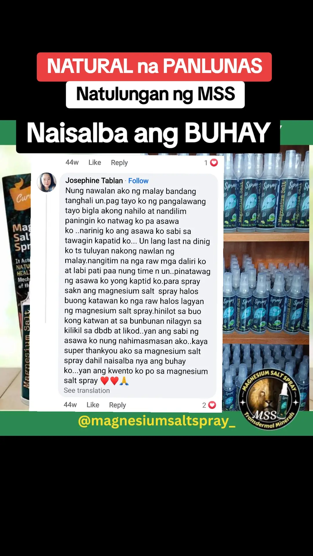 Ang kahit anong karamdaman ay maaring GUMALING kapag naibigay mo ang kakailanganin ng iyong katawan. #MSS  #allinone #miraclespray #NATURALnaPANLUNAS #MAGNESIUMsaltSPRAY #naturalnapanlunasadvocate #pisikpisiktanggalangmgasakit #TRANSDERMALmineralSUPPLEMENT #foryou#health#magandangprodukto 