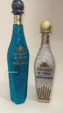 KATHY PARKER ✨ THE PARTY STARTER ✨ OUR QUEEN BEE 👑🐝  So honored to make these bottles for a very special, inspirational woman 💙 #patron #bling #blingbottle #patronelalto #patronelcielo #topshelf #inspirationalwomen #womensupportingwomen #custom #special #gift #personalized #oneofone #oneofakind #crystallizedbychloe 
