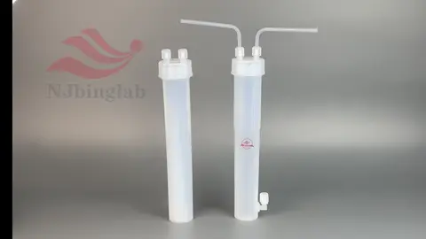 PFA customizable double-neck reaction bottle #impactfilter #purgebottle #bufferbottle #teflon #ICPMS #geochemistry