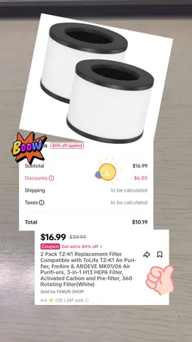Replying to  filtros son compatibles con este purificador de aire y con otras versiones tambien 🥰 #airpurifier #tolifeairpurifier #purificadordeaire #productosparaelhogar #productosesenciales #parati #tiktokshopspringsale 