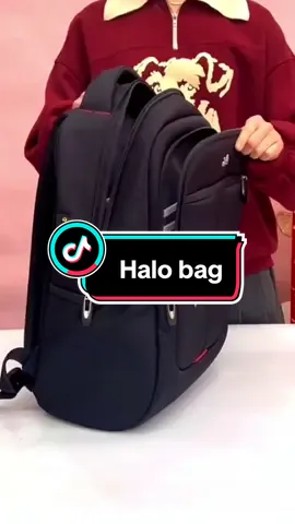Halo bag #59 Fashionable and practical large capacity pure black Korean style backpack men's travel backpack men's backpack #bag  #backpack  #mensbackpack  #travelbackpack  #waterproofbackpack 