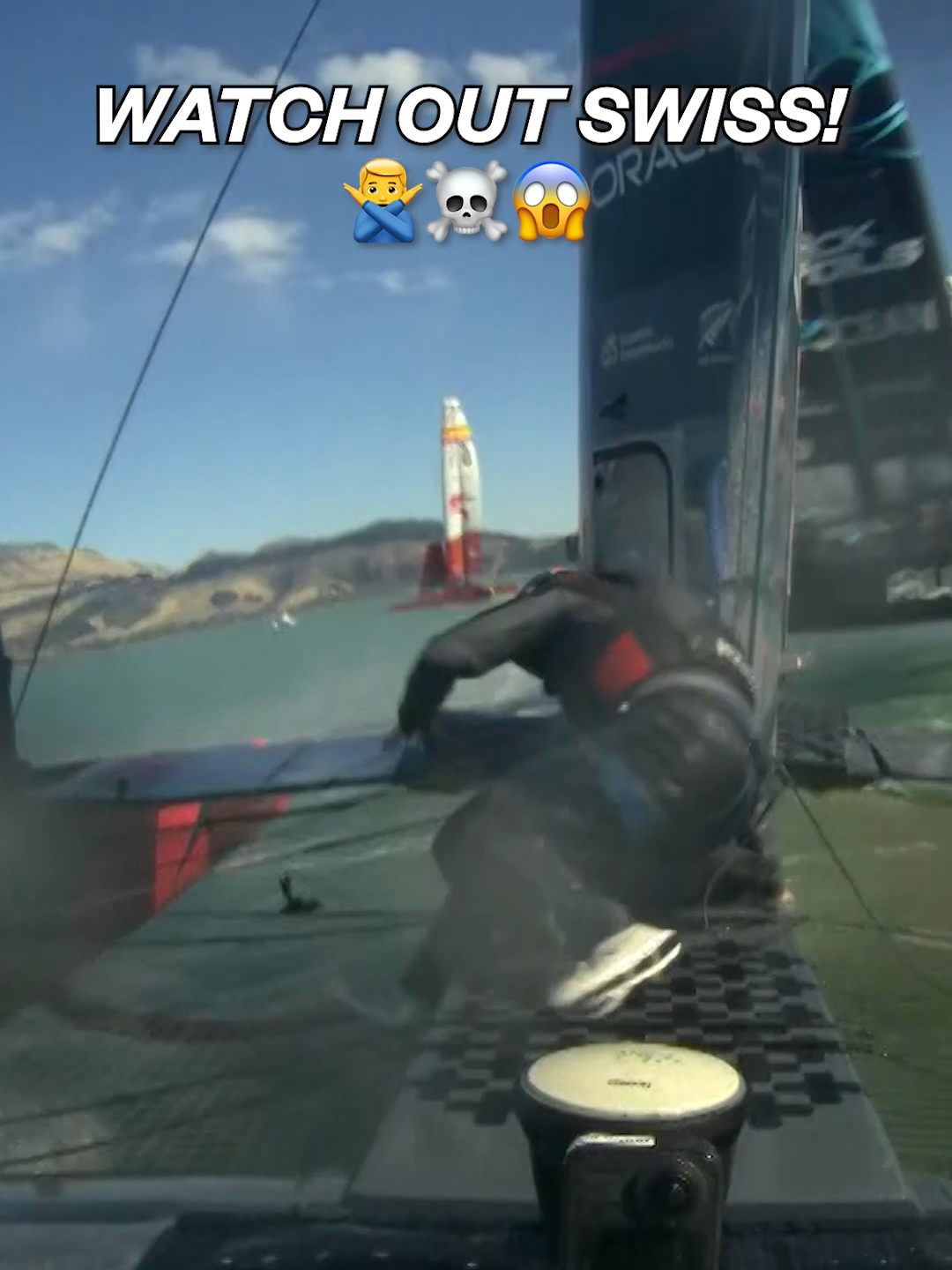 Always NEED to be vigilant 👀 in #sailgp #sailing #capsize #close #crash #sailinglife #racing