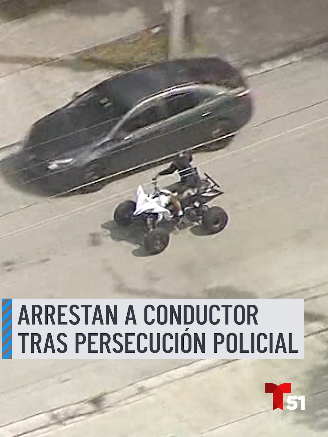 La policía arrestó a un conductor que protagonizó una persecución policial en un vehículo todo terreno (ATV) en el sur de Florida. El hombre fue identificado como Anthony Ángel Pérez, de 18 años, quien cruzó intersecciones sin detenerse, pasó entre los vehículos, y circuló en sentido contrario de la vía. Ahora enfrenta varios cargos que incluyen huir y eludir a las autoridades, conducir imprudentemente y huir sin tener en cuenta la seguridad de las personas o la propiedad. #miamidade  #florida  #ATV