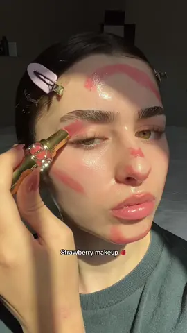 Is it giving 🍓 makeup  #makeuphacks #ysl #lipstick #strawberrymakeup #makeup 