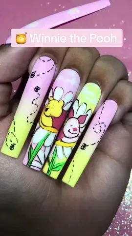 💛 the things that make me different are the things that make me, me 🍯  how can you not love this spring inspired Winnie the Pooh & Piglet set? ✨ done by our talented ambassador @Gaby🫀🫧| nail artist  using all #tickledpinque 🌸 Products used | 🍯 Tickled Pinque Gel Paints ✨ Gel #252 🎨 Detailer II 💅🏻 Matte Top Save this design for some spring nail inspo 🌸