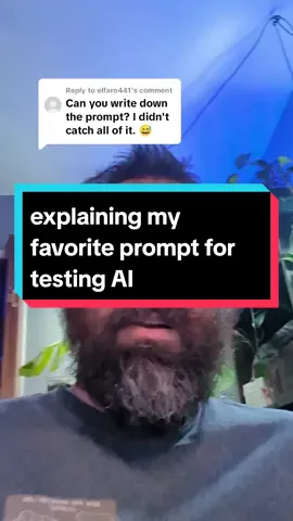 Replying to @elfaro441 explaining my favorite prompt for testing AI