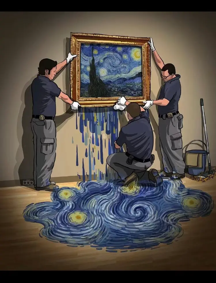 Tranh của hoạ sĩ Van Gogh luôn có vẻ thu hút người khác..#vangogh #xh #xh #vairal #xuhuong 