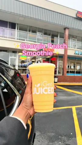 I love a good smoothie 😋 Today I tried a Georgia Peach Smoothie from iGet Juiced and I loved it! The Georgia Peach included peaches, mango, pineapple, orange, and I added ginger for a little razzle dazzle ✨ If your ever in Snellville, Ga give them a try 🤍 #freshpressedjuice #veganrecipes #juicebar #thingstodoingeorgia #smoothie 