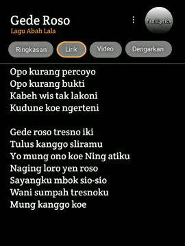 Gede roso#fypp #trend #fyppppppppppppppppppppppp #lewatbrandafyp #liriklagu #fyp 
