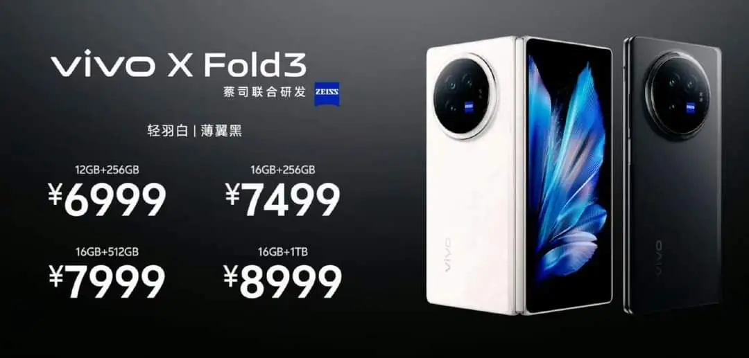 The Vivo X Fold3 is priced at $969 around (PHP54K), while the Pro variant is available for $1,385 (PHP77K)  #vivoxfold3 #vivoxfold3pro #android #fyp #info #fypシ #fyp #tech #vivo