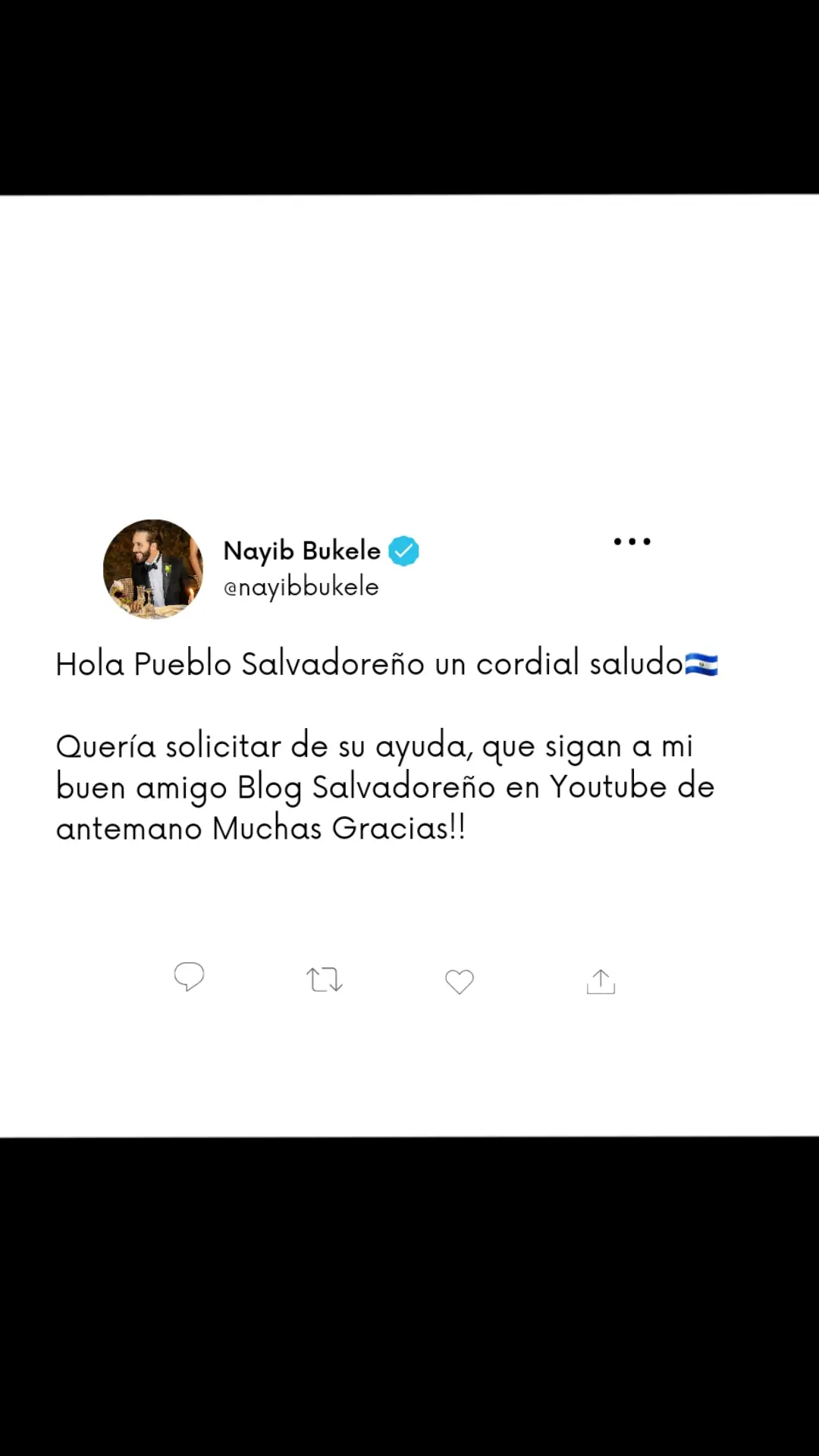 Hola pueblo Salvadoreño suscribanse a mi canal de Youtube porfa se ganaran el cielo mis hermanos salvadoreños @Nayib Bukele 