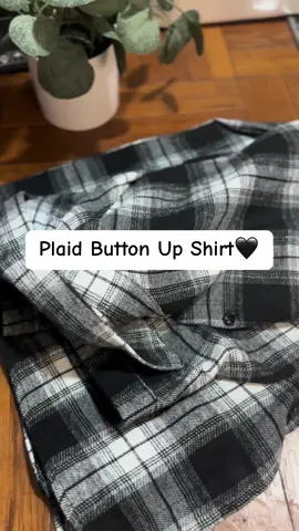 Plaid Button Up Shirt🖤 #fyp #tiktokshop #womenfashion #womenclothing #shirt 