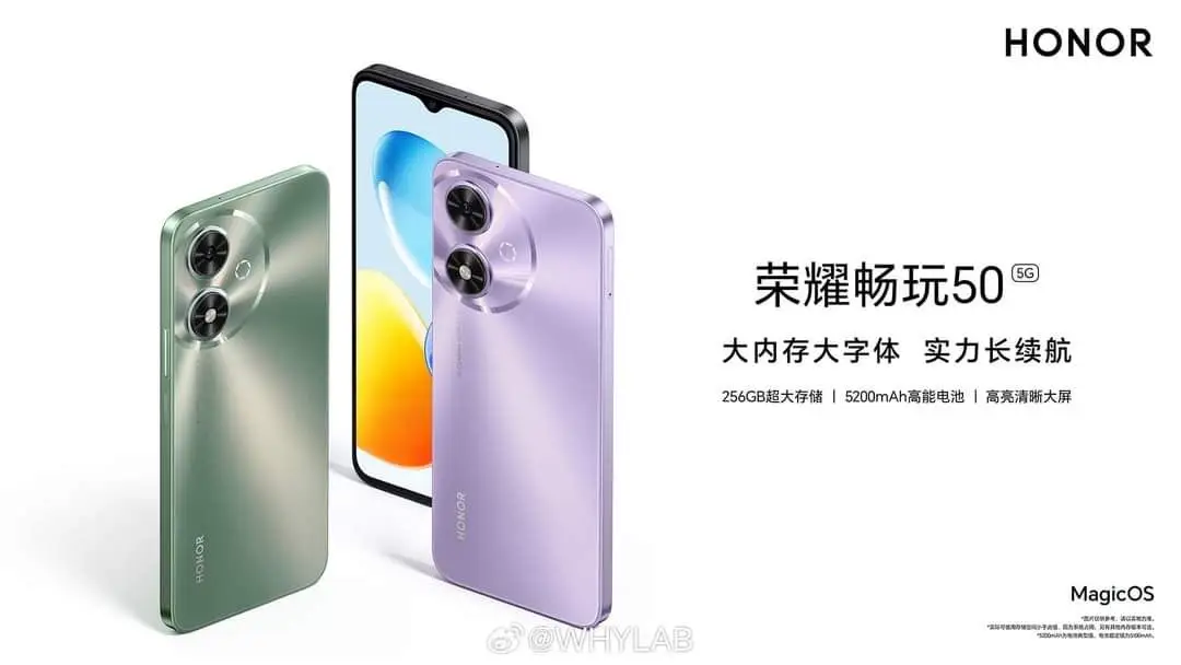 HONOR introduces a new Smartphone in China, Honor Play 50 or Honor Play 50m. 6.56-inch HD+ IPS LCD 90Hz Mediatek Dimensity 6100+ LPDDR4X, UFS 2.2 13MP. 5MP Selfies 5200mAh, 10W USB Type C Android 14, MagicOS 8 Price: Honor Play 50 6+128GB CNY 1,199 ~ Rp. 2,629,466.95 8+256GB CNY 1,399 ~ Rp. 3,068,076.95 Honor Play 50m 6+128GB CNY 1,499 ~ Rp. 3,287,381.95 8+256GB CNY 1,899 ~ Rp. 4,164,601.95 #honor #info #share #android #fyp #fypシ #fypシ゚viral #fypage #tech #