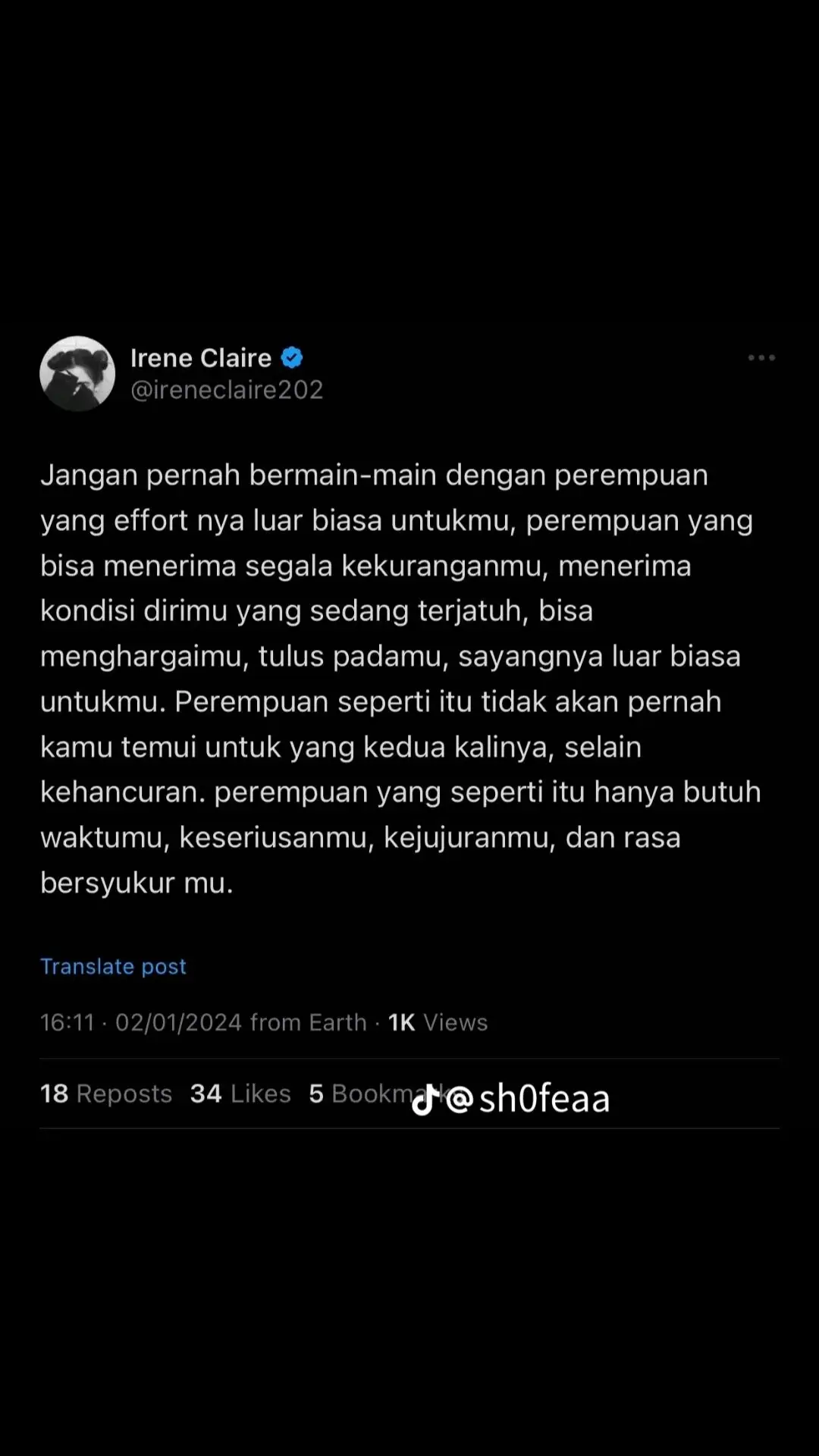 Harus sadar posisi Harus sadar keadaan Ga semua harus dipakein hati Mari logika kita mainkan💁‍♀️ Hargai orang yg menghargai kita, bukan hanya ketika dibutuhkan saja begitupun sebaliknya. Rayakan dirimu sendiri dan jagan pernah berharap lebih pada manusia #sadvibes #qoutes #fyp #tiktokviral #sadquotes #trend #Relationship #