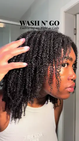 Attempting wash n go using the @as i am rosemart hair mousse & classic soothing gel. My coils came out so defined & shiny wdyt? ☺️ #washngo #type4hair #4chair #washday #rosemaryoil #curls #washngo #kinkyhair 