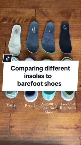 Comparing different insoles from different shoe brands to the @SAGUARO Shoes #barefootshoes This is a great visual to see how our toes get cramped in narrow toe box shoes and how we can easily become subjected to bunions and other issues on our feet.  Having proper shoes for your feet is so important for long term health! Barefoot shoes arent for everybody BUT i do recommend tou look into it and make the best educated decision you can. Look at the benefits and see if its worth a shot.  You also have to transition into barefoot shoes! If you throw them on for thr first tome and go work a 8-10 hoir shift in concrete youre going to be pretty disappointed and discouraged. Transition into them properly and give your feet time to get ised to the new shoe style.  Barefoot shoes can change thr shape of your foot (for the better) so youll start to notice some of your other shoes not fitting well. Heres to happy mindful living. #barefootshoe #saguaroshoes #saguarobarefootshoes #tiktokshop #springsale #tiktokspringsale #shoeinsoles #insoles#foothealth #vansshoe #brooksshoes #heydudeshoes #CapCut 