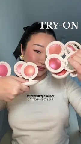 All 6 shades of the new @Rare Beauty Soft Pinch Luminous Powder Blush 🎀 #swatches #blush 
