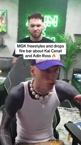 MGK freestyles and drops fire bar about Kai Cenat and Adin Ross #adinross #mgk #hiphop #kaicenat #streamer #fyp 
