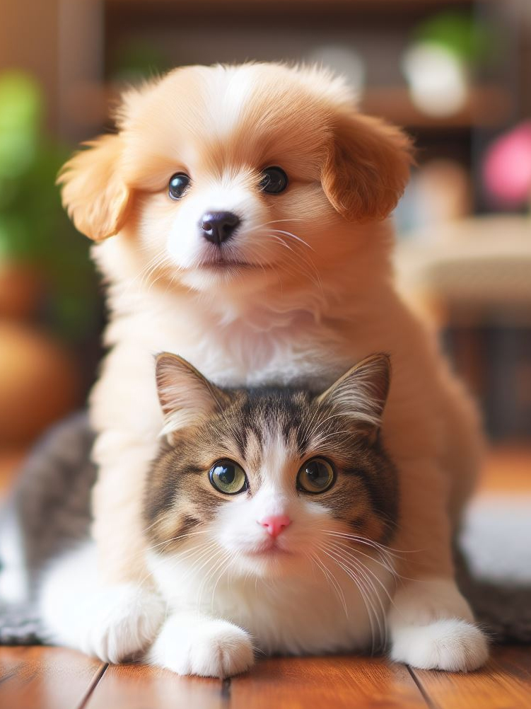 dog playing with cat#cats #dogs #cutecat #funny