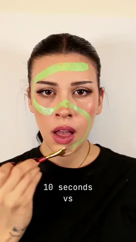 10 seconds vs 3 hours 👽 #makeuptransformation #alienmakeup #makeup 