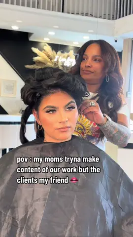 i do the makeup she does the hair i make the jokes and she provides the laughs lmaoo love working with my mom 😂😂🫶🏼 #njmua #njhairstylist  #fyp 