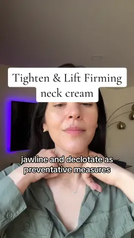 Lightweight & luxurious, this targeted cream features a proprietary firming complex to smooth and firm the look of the delicate skin of the neck & chest. #neckcream #ttsacl #gopureneckcream #techneck #neckwrinkles #saggyskin #crepeyskin 