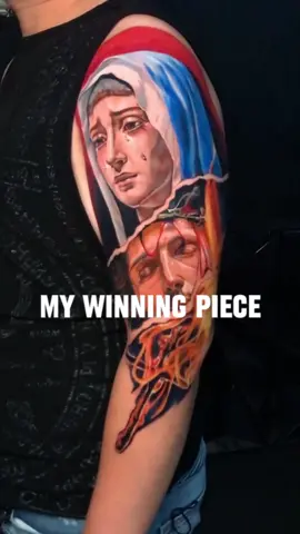 My Winning Piece during an on-the-spot Tattoo Competition #fyp #tattoo #jesus #mary 