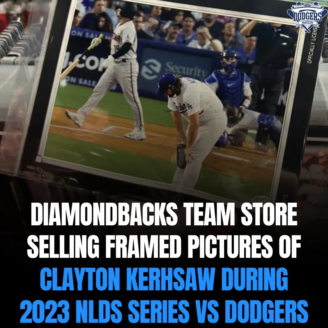 The Arizona Diamondbacks chose an interesting picture from last year’s NLDS to sell in their team store 🧐 What do you think about this? Via @crabdip420 on X #losangeles #dodgersbaseball💙⚾️ 