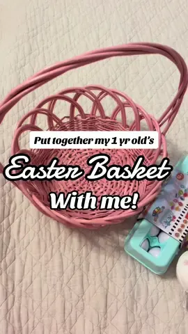 Put together my daughter’s Easter basket together with me! She just turned one and gets super excited about new books and new cups! She always knows when something is new! #Easter #EasterBasket #oneYearOldGifts #MomLife #GirlEaster 