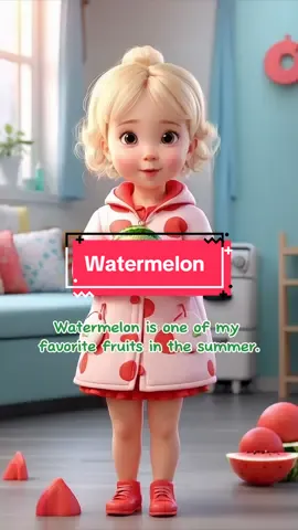 Watermelon #watermelon #fruit #fruits #englishforkids #englishkids #englishanime #englishteacher #kingenglishkids 
