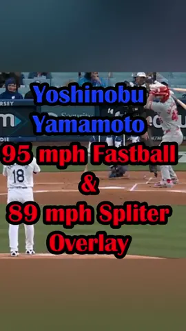 Amazing Yoshinobu Yamamoto Fastball & Splitter Overlay. IDENTICAL Mechanics!  #pitching #baseball #MLB