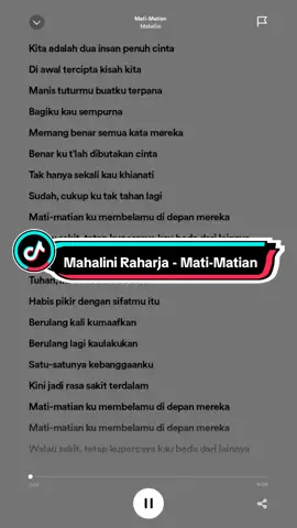 Mahalini Raharja - Mati-Matian #mahaliniraharja #matimatianmahalini #spotify #lirik #musik #fyp 