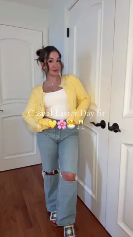 This sweater makes me so happy 💛 #fyp #happyeaster #easterfitspo #fitcheck #casualfit #springfits #springoutfit #outfitinspo #outfitideas #style #styletips 