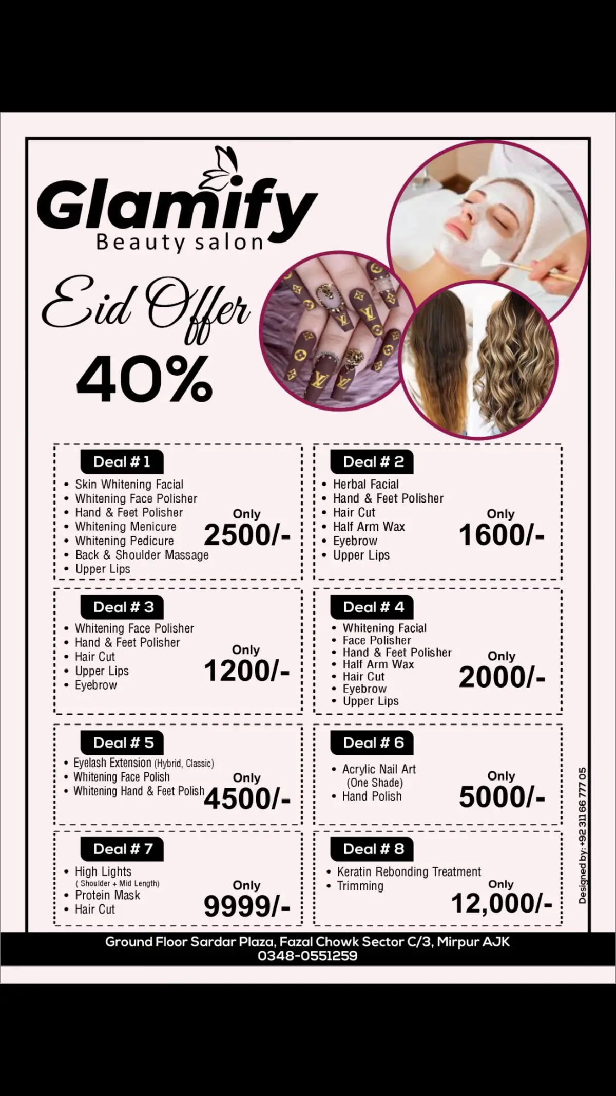 •Eid Offers •2024 •Glamifybeautysalon  •Book your appointment now  •03480551259 •Fazal chock sardar plaza sector C3 near mughal hospital mirpur ajk  • share as much as u can  • Alhumdulillah for everything ❤️ • Ya Allah bless us all  #F7 #CapCut #2024 #pk #viral #pakistani #mirpur_ajk #mirpuri #deal #eidoffer #eiddeals #eid #salon #salonowner #Fareeha 