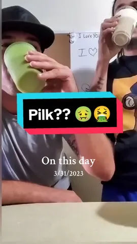 #onthisday me and @bossmaynefoolie tried #pilk & it is not the most appetizing looking drink thats forsure. What do you think would be a good drink to try next? #reviews #whatdoyouthink 