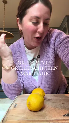 It’s FINALLY GRILLING szn 🔥 this is one of the easiest things to whip up. This is a recipe we’ve been using for years - by one of our favorites, Kenji Lopez . It comes together quick and is so freaking delicious.  INGREDIENTS: 3 lemons  5 garlic cloves, minced  3 tbsp fresh oregano, minced or 1 tbsp dried oregano  1/4 cup EVOO Kosher salt & black pepper  Skin on bone in chicken thighs & drumsticks  DIRECTIONS: Grate 1 whole lemon and put zest into a bowl. Cut that lemon in half and squeeze the juice, and juice another whole lemon. Add garlic and oregano. Whisking slowly drizzle in olive oil to form an emulsified vinaigrette. Season to taste with salt and pepper. Season the chicken with salt and pepper, and rub some of the vinaigrette all over the surface of the chicken, and let sit in an airtight container in the fridge.  If grilling right away, brush the tops of the chicken and throw on the grill.  Grill chicken skin side up until internal temp reaches 120, then carefully flip chicken over and reduce heat (if using gas grill) to medium low. Cover and cook until skin is crispy and internal temp is done. Transfer chicken to a plate and let rest  for a few minutes, and grill the 3rd lemon while resting. Drizzle remaining vinaigrette over the chicken and serve with grilled lemon!  #fyp #EasyRecipe #easydinner #dinner #DinnerIdeas #dinnertime #dinnertonight #grilling #grillingseason #Recipe #recipes #recipeshare #recipeoftheday #recipeoftheday #recipeideas #chicken #grilledchicken