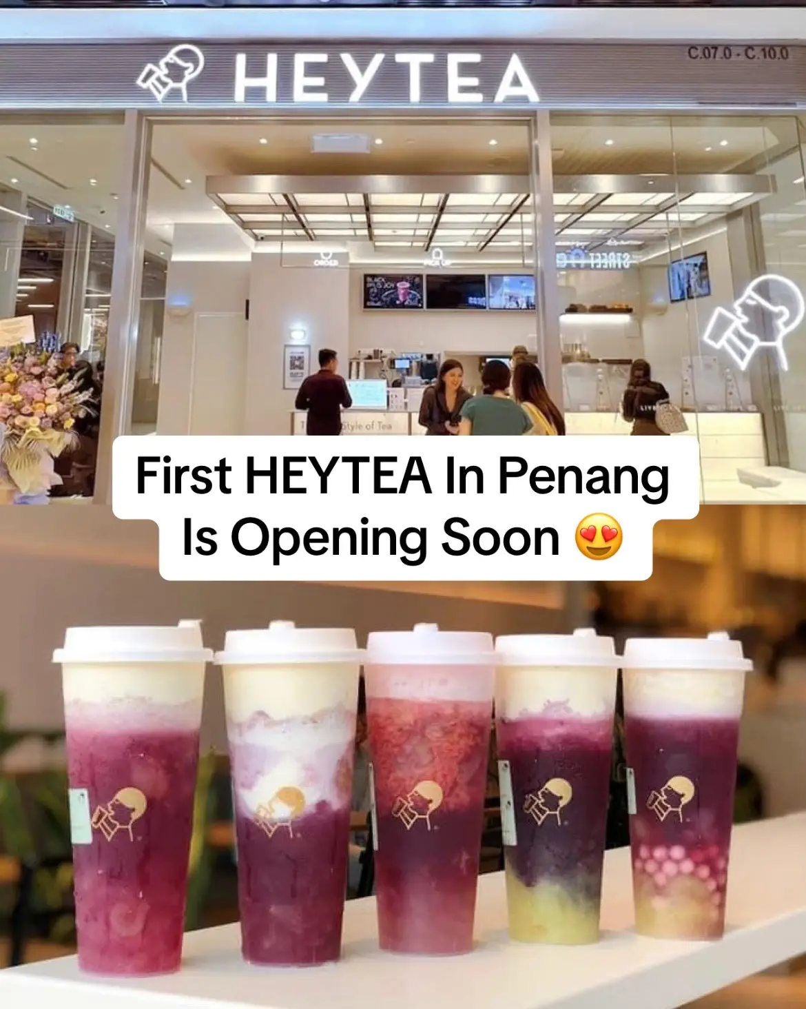 Penang’s FIRST HeyTea 喜茶 Malaysia is opening soon! 😍 📍Gurney Plaza Penang  📆 Official opening date to be confirmed #penang #penangfoodie #penangfood #fyp 