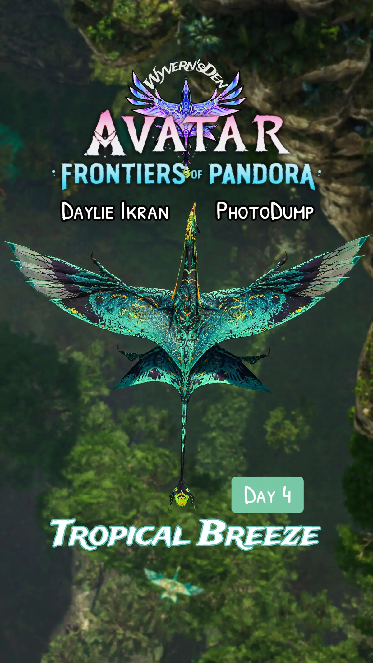 🌴𝐓𝐫𝐨𝐩𝐢𝐜𝐚𝐥 𝐁𝐫𝐞𝐞𝐳𝐞🌴 wild Ikran skin day 4🩵 #avatarfrontiersofpandora #frontiersofpandora #afop #avatarfrontiersofpandoragame #avatartok #theworldofavatar #avatarthewayofwater #avatar2009 #avatar2022 #navi #avatar #pandora #eywa #neytiri #jakesully #torukmakto #jamescameron #twow #tropical #creature #dragon #wyvern #ikran #scenery #forest #rainforest #wyvernsden #openworld #game #GamerGirl #gamesnotiktok #gametok #picture #slideshow #edit #photography #turquoise #green #cute #beautiful #colorful #bird #wings #flying #fyp #fypシ゚viral 