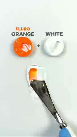 Fluro Orange vs. White Paint Mixing!  #colors #paintmixing #colormixing #art #artvideo #viralreels #colorfamily #color #mixing #palette #asmr #asmrsound #satisfying #satisfyingvideo #shorts #miniartzone #viral #trending #foryou #follow #reels #viralvideo #trendingvideo #foryoupage #beauty #style #blue #yellow #ultramarine