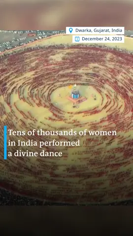 In a powerful display of cultural unity, 37,000 women gathered in Gujarat to perform a divine dance, known as the Maha Raas, to honor the Hindu god Krishna. The two-day event took place in late December as they traveled from various regions of India and around the world to dance in unison. 🎥 @dwnews