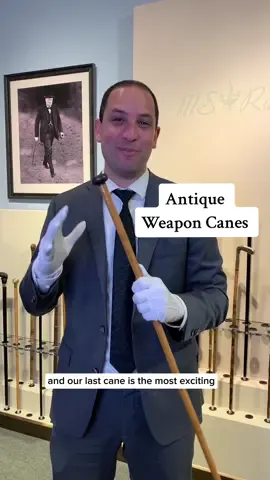 Imagine in the 18th and 19th centuries, where some gentlemen strolled cobbled streets with their fashionable cane but beneath the veneer of civility, some canes harbored secrets.  Sword canes, with blades cleverly disguised within their shafts, offered discreet protection for aristocrats and travelers.  Visit our website to view our collection of antique canes. #antiques #antiquecanes #walkingstick #swordcane #systemcane #hiddencompartment #antiquesword #antiqueaccessories 