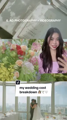 Replying to @meowmeow.wrld a transparent breakdown of my wedding costs 👰🏻‍♀️🤍 disclaimer: prices were all from 2023!  we definitely went over budget for quite a few things, but with doing so, we also worked harder to earn more to cover that 🫡✨ hope this helps all of yall future lovebirds!! 🕊️ #wedding #weddingtiktok #weddingdress #spring2024 #WomenOfTikTok #bride #bridetok #weddingplanning #weddingcost 