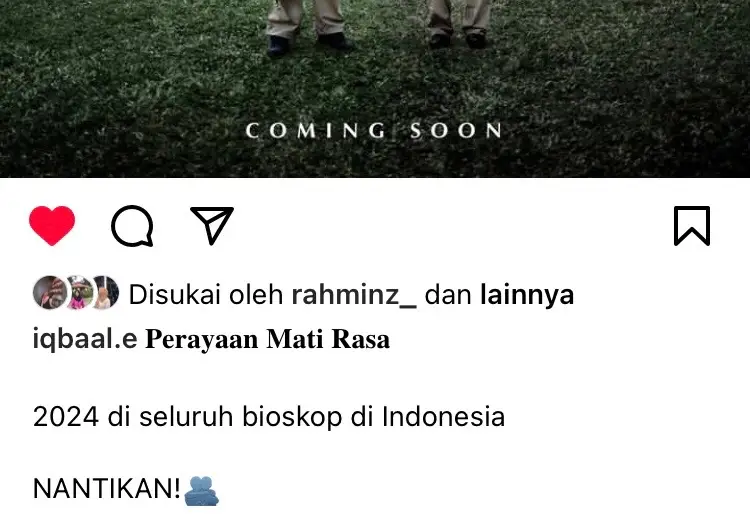 perayaan mati rasa bahwa melepaskan adalah bentuk dari mencintai #umayshahab #iqbaal #iqbaalramadhan #perayaanmatirasa #sinemakuday2024 #fypシ #masukberanda #foryou 