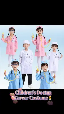 #doctorcostumeforkids 👩🏻‍⚕️👨‍⚕️🥺Kids Doctor Career Costumes in pink, blue and white coat styles for Halloween, cosplay and other events in stock!🤍🖤🪡💉#careercostumeforkids #nursecostumeforkids #halloweencostumeforkids #cosplaycostume #doctorcostume 
