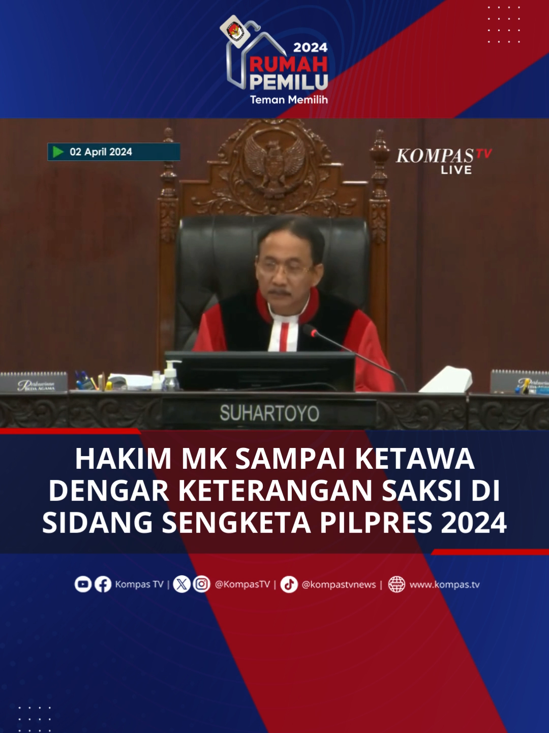Inilah momen saat Hakim Mahkamah Konstitusi terlihat tertawa saat mendengar keterangan Saksi Ganjar-Mahfud di Sidang Sengketa Pilpres 2024. Saksi Pemohon Memed Alijaya sempat singgung soal dirinya tidak mengarang kesaksiannya. Saksi sempat menyebut untuk tidak terlalu banyak yang bertanya yang berkelit. Hakim kemudian menjelaskan bahwa kehadiran saksi ini untuk ditanya. Simak selengkapnya video berikut ini, dan temukan juga berbagai informasi terbaru lainnya hanya di www.kompas.tv atau Kanal Youtube KompasTV #TikTokBerita
