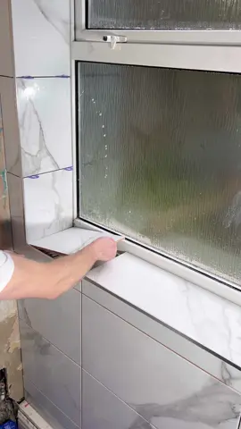 How to tile a bathroom window cill 🤓 - - - - - #tiling #tiles #bathroom #DIY #construction #tile #tiler #tilingwork #fyp #tiktok #howto #tips 