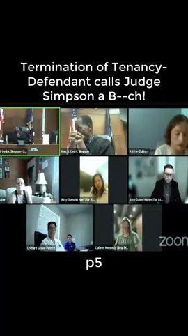 Termination of Tenancy- Defendant calls Judge Simpson a B--ch!