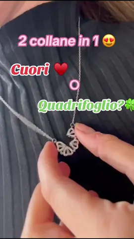 Collana 2 in 1 😍 grazie al ciondolo magnetico potrai scegliere se usare il 🍀 o i ♥️♥️ ! Cosa aspetti? Disponibile sia oro che argento. Arriva sempre la con la scatolina 🤩 #quadrifoglio #cuore #collana #collanamagnetica #collanaportafortuna #portafortuna #luck #zirconi #gioielli #calamita 