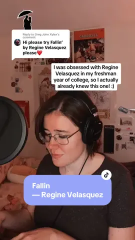 Replying to @Greg John Xylex  Her voice is insanely good, with a much higher/wider range than mine, so I did adjust the key. Let me know if you want the longer version! #cover #reginevelasquez #fallin #lovesong #lullaby #classic #opm #mirandaelloway 