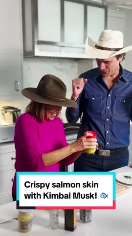 Do you throw your salmon skin away before cooking the fish? DON’T! Chef and cookbook author Kimbal Musk taught me a game-changing technique for getting your salmon skin extra crispy without sacrificing any flavor and I’m hooked. (No pun intended lol 😉) Head to katiecouric.com to sign up for our brand new food newsletter, Good Taste, and get the full recipe delivered straight to your inbox on Thursday. 🐟 🍽️  #kimbalmusk #katiecouric #cooking #salmon #salmonrecipe #salmonrecipes #crispysalmon #salmonskin #newsletter #katiecouricmedia #cookingtutorial #cookingtok #recipetutorial #tiktok #yum 